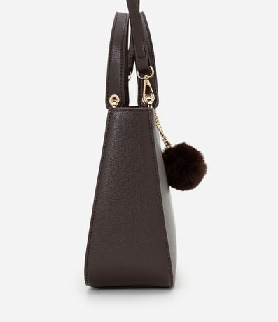 Cartera Satchel Mediana con Bretel Desmontable y Llavero Pompón 2