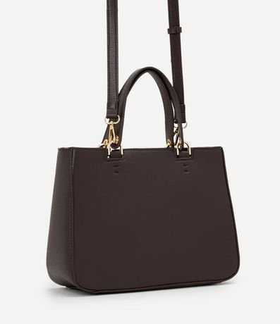 Cartera Satchel Mediana con Bretel Desmontable y Llavero Pompón 3