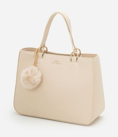 Bolsillo Satchel Mediana con Bretel Desmontable y Llavero Pompón 4