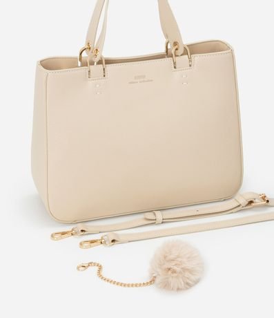Bolsillo Satchel Mediana con Bretel Desmontable y Llavero Pompón 7
