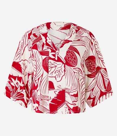 Blusa en Viscosa con Estampado Follajes y Limones 5
