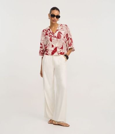 Blusa en Viscosa con Estampado Follajes y Limones 2