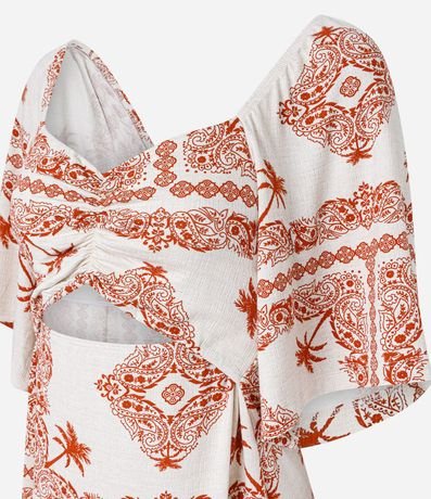 Vestido Midi en Viscosa con Estampado Paisley Palmeras 6