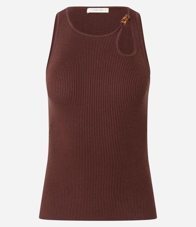 Blusa en Punto con Escote U y Adorno en el Escote 5