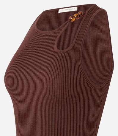 Blusa en Punto con Escote U y Adorno en el Escote 6