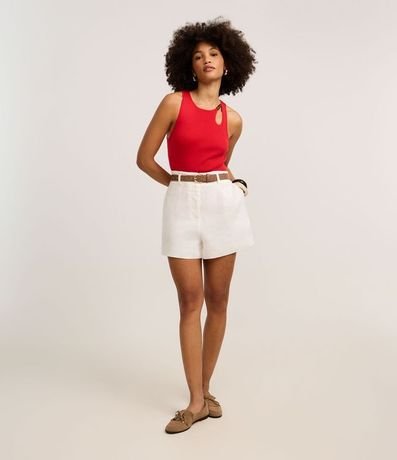 Blusa en Punto con Escote U y Adorno en el Escote 3