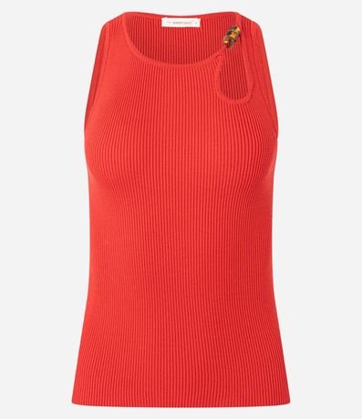 Blusa en Punto con Escote U y Adorno en el Escote 5