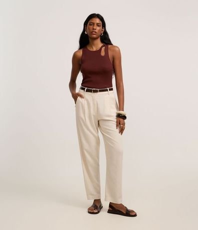 Blusa en Punto con Escote U y Adorno en el Escote 2