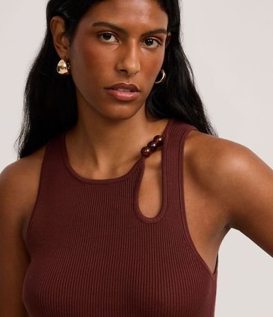 Blusa en Punto con Escote U y Adorno en el Escote 3