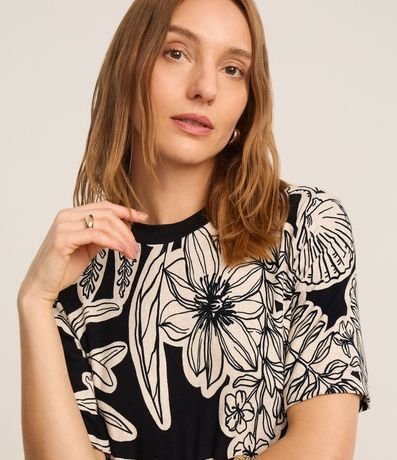 Vestido Corto en Viscosa con Estampa Follaje 3