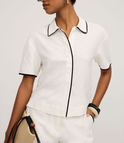 Camisa en Viscolino con Vista Oculta y Bies contrastante 4