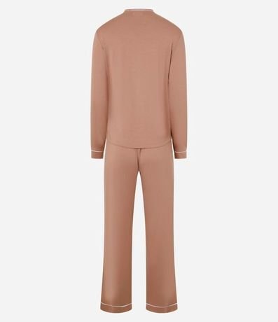 Pijama Largo en Viscosa con Bies Contrastante 4