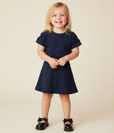 Blusa Infantil con Flores Aplicadas en la Manga - Talle 1 a 6 años