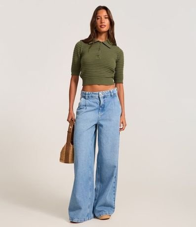 Blusa Polo en Punto con botón en el Cuello 2