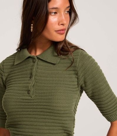Blusa Polo en Punto con botón en el Cuello 3