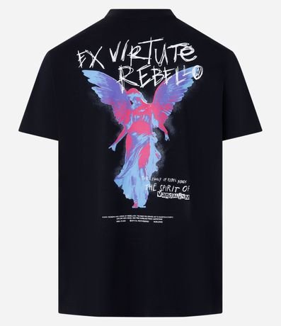 Remera Comfort en Algodón con Estampa de Angel y Lettering 8