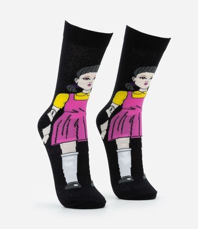 Media Caña Larga en Algodón con Estampa del Round 6 2