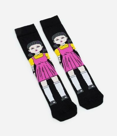 Media Caña Larga en Algodón con Estampa del Round 6 4