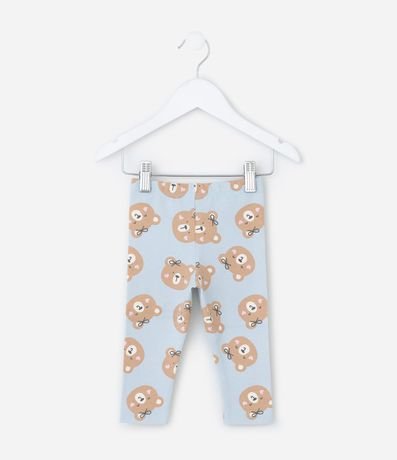 Pantalón Infantil en Cotton con Estampa Osito - Talle RN a 18 meses 3