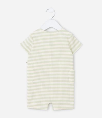 Mono Infantil con Bordado de Cangrejo y Rayas Canelado - Talle 0 a 18 Meses 2