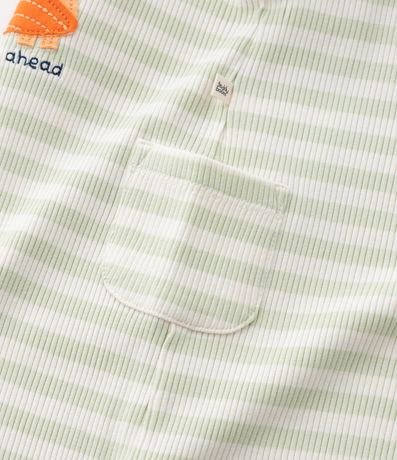 Mono Infantil con Bordado de Cangrejo y Rayas Canelado - Talle 0 a 18 Meses 4