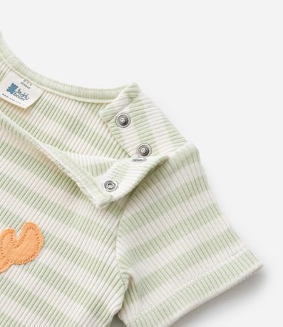 Mono Infantil con Bordado de Cangrejo y Rayas Canelado - Talle 0 a 18 Meses 6