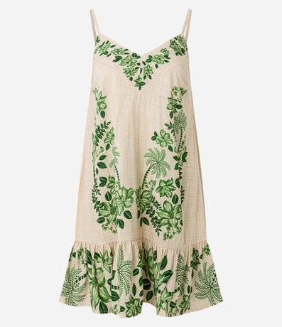 Vestido Evasê Corto en Viscosa con Estampa Follaje 5