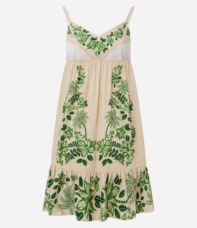Vestido Evasê Corto en Viscosa con Estampa Follaje 6