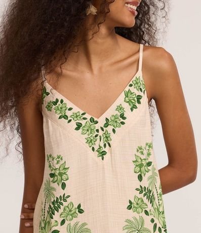 Vestido Evasê Corto en Viscosa con Estampa Follaje 3