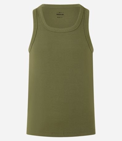 Musculosa Regular Básica en Rib de Algodón 3
