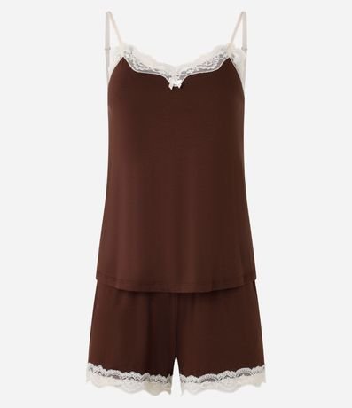 Pijama Short Doll en Viscolycra con Encaje 5