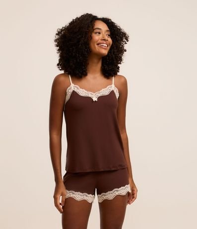 Pijama Short Doll en Viscolycra con Encaje