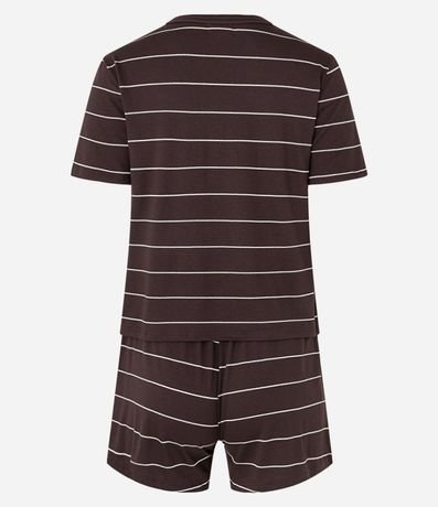 Pijama Short Doll en Viscosa con Rayas en Hilo Metalizado 5