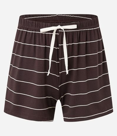 Pijama Short Doll en Viscosa con Rayas en Hilo Metalizado 6