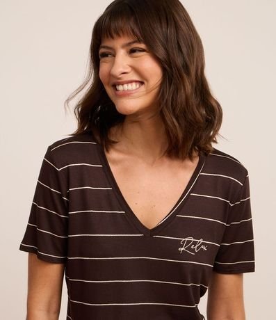 Pijama Short Doll en Viscosa con Rayas en Hilo Metalizado 2