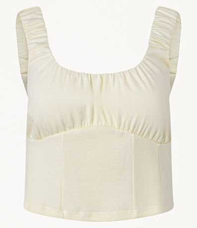 Blusa Corset en Cotton con Frunzidos y Bretel Ancho 4