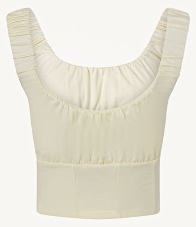 Blusa Corset en Cotton con Frunzidos y Bretel Ancho 5