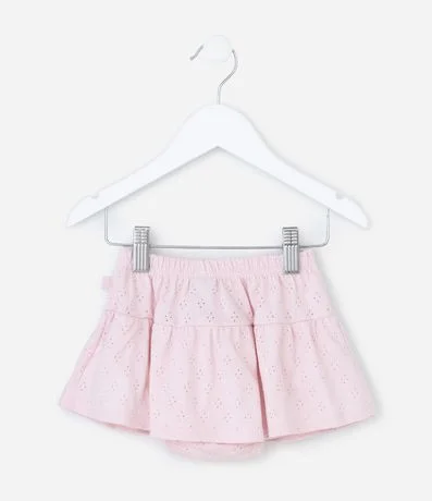 Short pollera Infantil con Moña y Texturizado - Talle 0 a 18 Meses 2