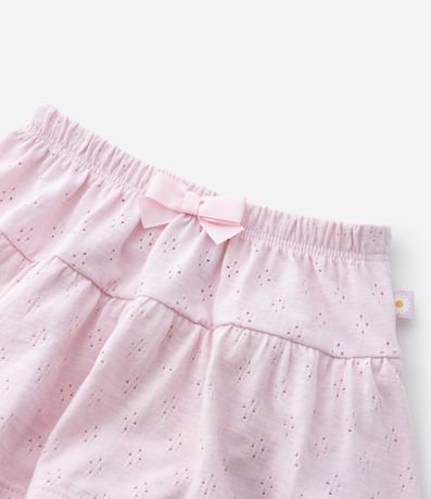 Short pollera Infantil con Moña y Texturizado - Talle 0 a 18 Meses 6