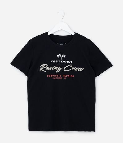 Remera Infantil con Lettering Racing Crew - Talle 5 a 14 años