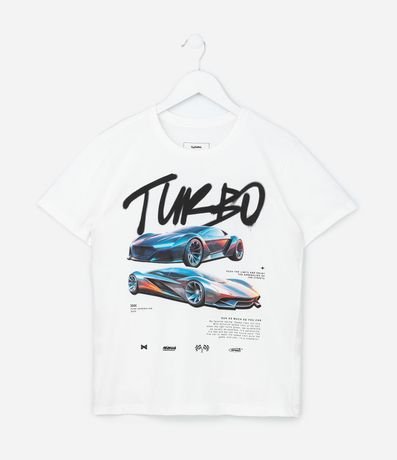 Remera Infantil con Estampa Coches Turbo - Talle 5 a 14 años