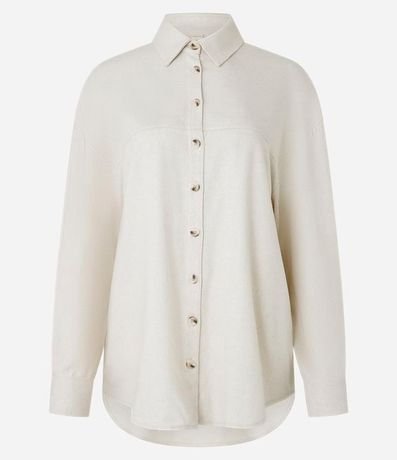 Camisa Alargada en Viscolino con Recortes 6