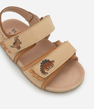 Sandalia Infantil de Tiras Estampa Dinosaurio - Talle 20 A 27 5