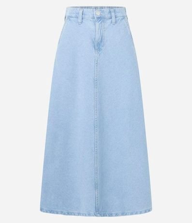 Pollera Midi Evasê en Jeans con Recorte en el Biés 5