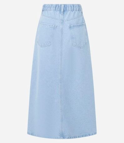 Pollera Midi Evasê en Jeans con Recorte en el Biés 6