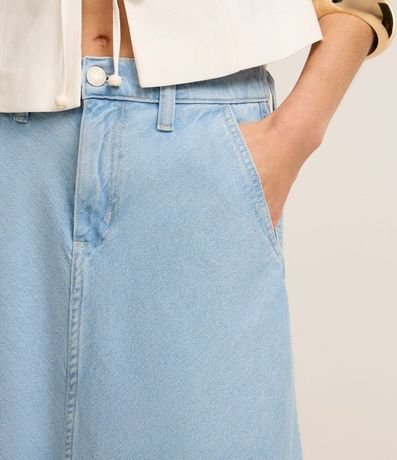 Pollera Midi Evasê en Jeans con Recorte en el Biés 4
