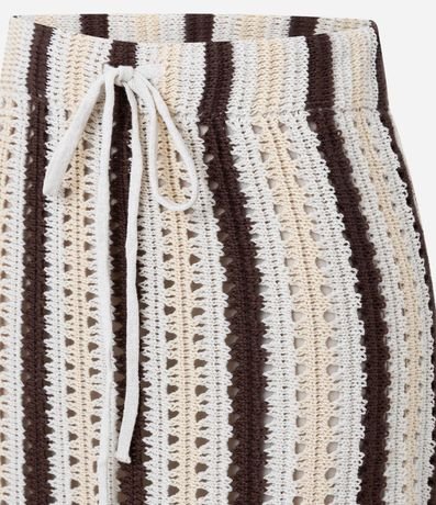 Pollera Recta Rayada en Punto de Efecto Ganchillo 9