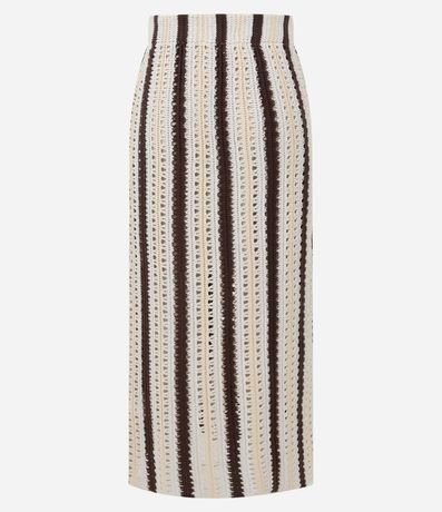 Pollera Recta Rayada en Punto de Efecto Ganchillo 10