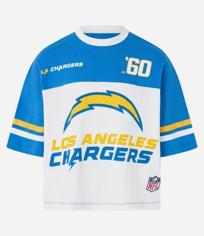 Remera Boxy en Algodón con Estampa y Lettering Los Angeles Chargers 6