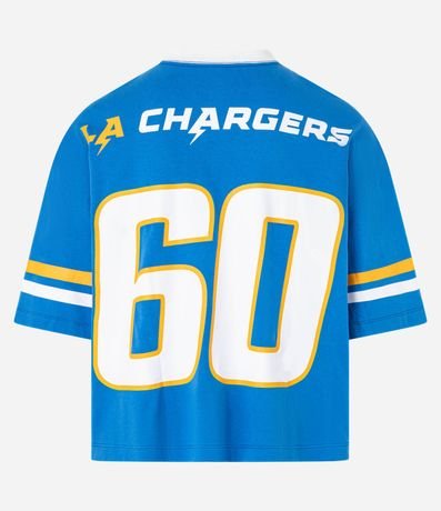 Remera Boxy en Algodón con Estampa y Lettering Los Angeles Chargers 7